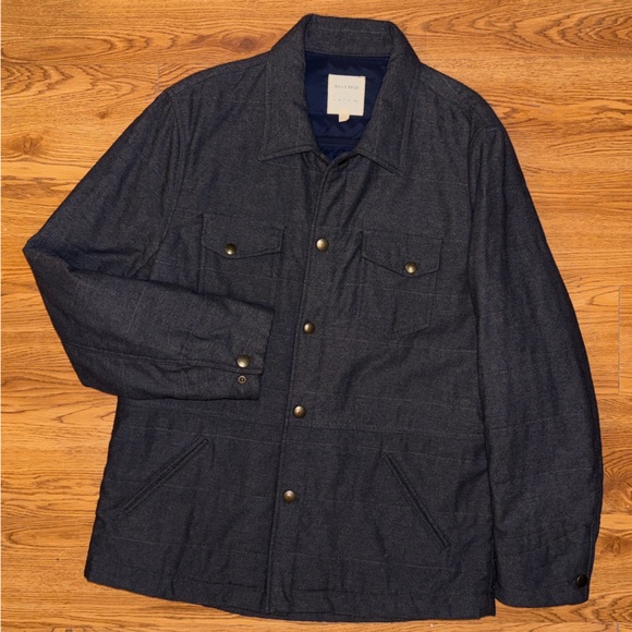 Billy Reid Men’s Saint Bernard Quilted Italian Brass Snap Button Jacket Large - Picture 2 of 10